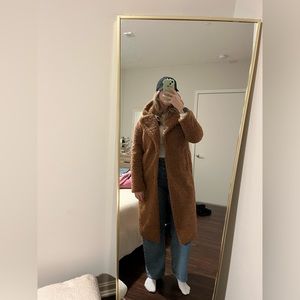 Brown Abercrombie & Fitch teddy bear coat